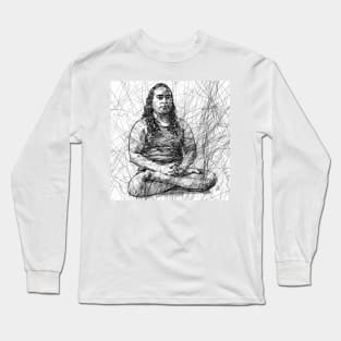 PARAMAHANSA YOGANANDA ink portrait .2 Long Sleeve T-Shirt